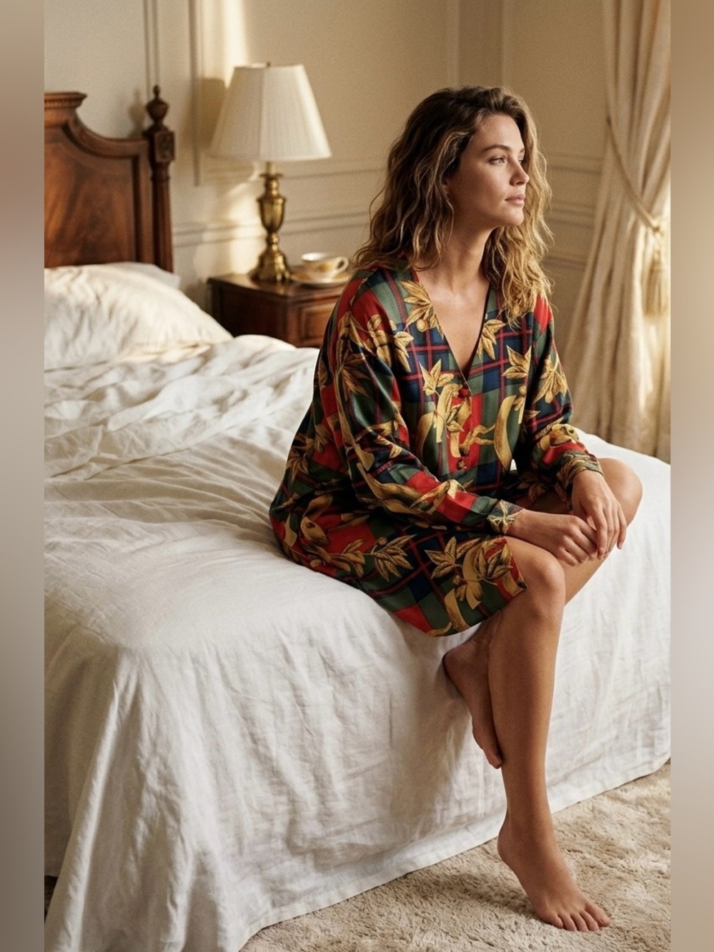 Vintage Victoria’s Secret 100% Silk Sleep Shirt Made In Korea (M/L)